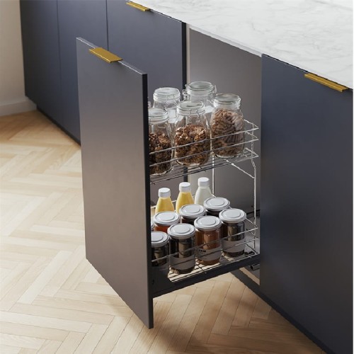 Kosz Cargo Mini 150 linia Variant MULTI z mocowaniem dolnym, dwupoziomowy, efekt CHROM