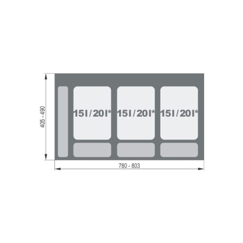 System Practico 800 3x15L + 3 brytfanki H-310