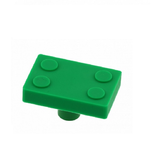 GAŁKA GUMOWA KLOCEK zielony