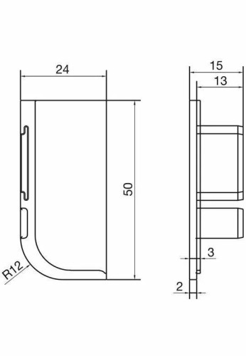 ZAŚLEPKA PEŁNA DO LISTWY POJEDYNCZEJ L LEWA CZARNA