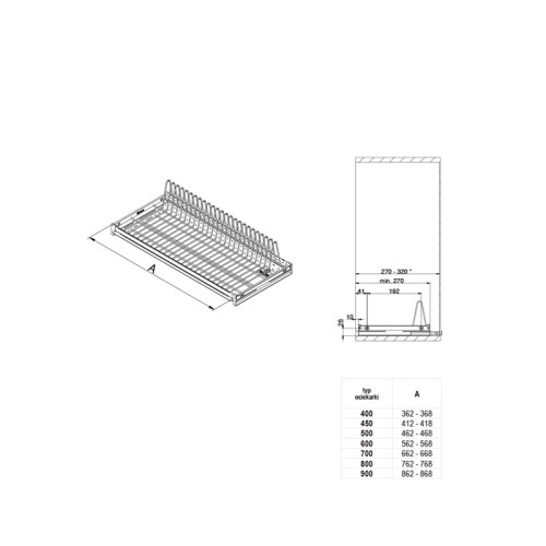 SUSZARKA L-40 JEDNOPOZIOMOWA EFEKT CHROM