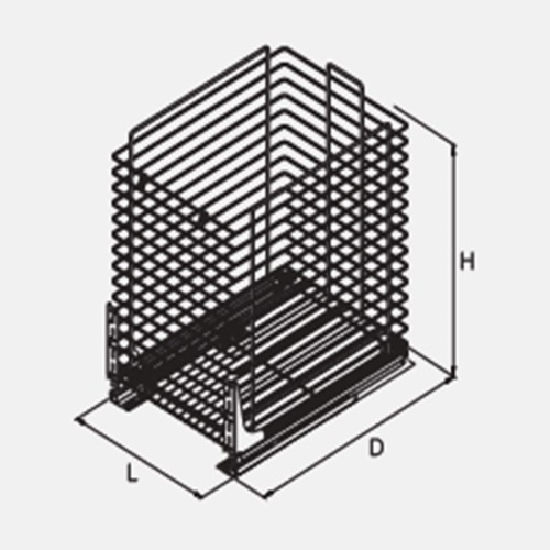 Kosz Cargo Mini 400 linia PRO z mocowaniem dolnym, jednopoziomowy, P22