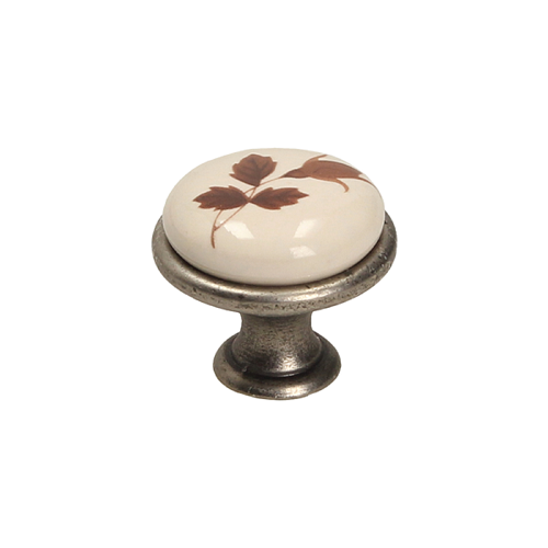 GAŁKA PORCELANOWA GP19-GA011-2 nikiel patynowany